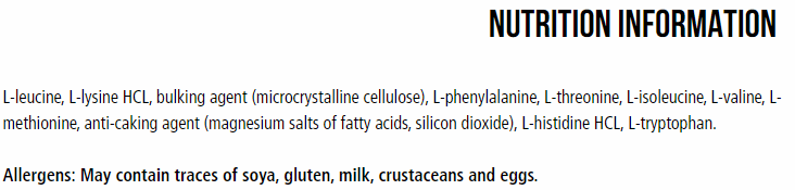 ironmaxx eaas ingredients
