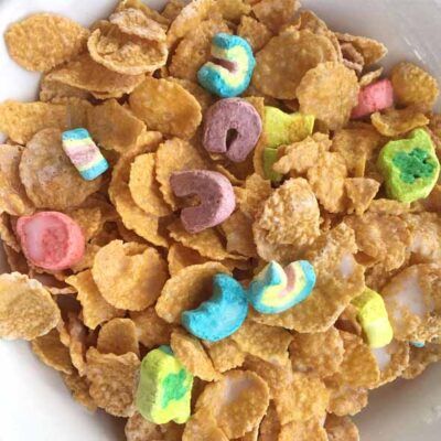 p lucky charms frosted flakes bowl