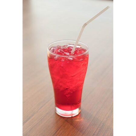 iced red soda glass