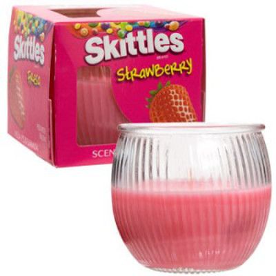 skittles strawberry scented candle