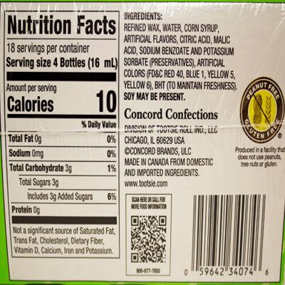 cry baby sour mini drinks 39g facts