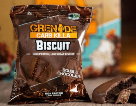grenade carb killa μπισκότα υψηλής πρωτεΐνης double chocolate