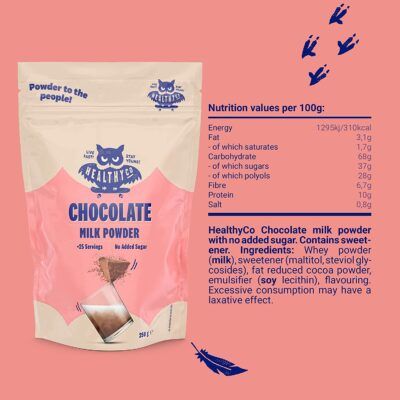 healthyco chocolate milk powder 250 g facts
