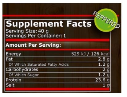 beef jerky peppered pure nutrition facts
