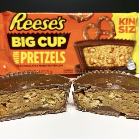 reeses big cup stuffed with pretzels