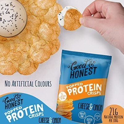 Good Honest Popped Protein Crisps Cheese Onion55547