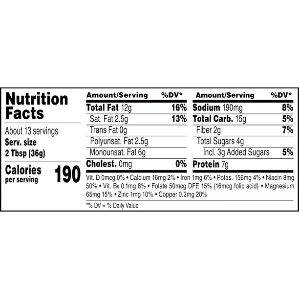JIF reduced fat NUTRITION FACTS