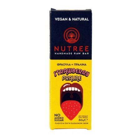 NUTREE Raw Energy Strawberry Praline Bar 60gr NUTREE Raw Energy Strawberry Praline Bar 60gr