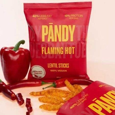 pandy lentil chips flaming hot 50gr 1