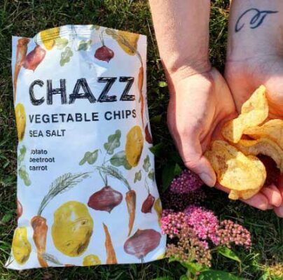 CHAZZ 3 VEGETABLE Chips with Sea Salt 75g 1