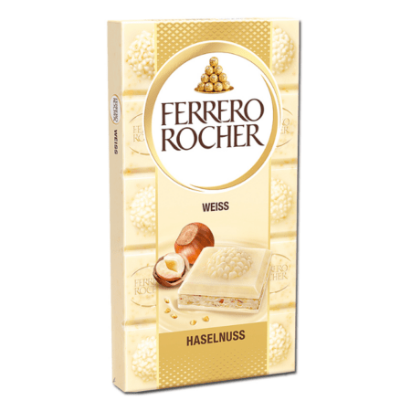 Ferrero Rocher Σοκολάτα Λευκή Φουντούκι 90g