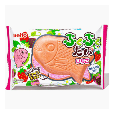 Meito Puku Puku Tai Fish Shaped Wafer Strawberry 20gr
