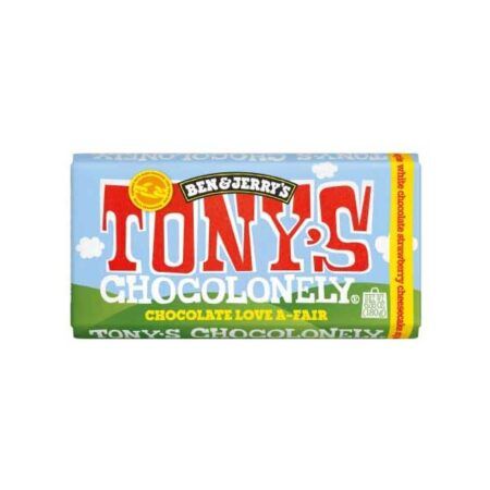 Tonys Chocolonely White Chocolate Strawberry Cheesecake Bar