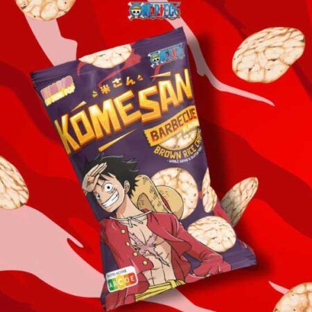 komesan wholemeal rice chips bbq flavor one piece 60gr 1