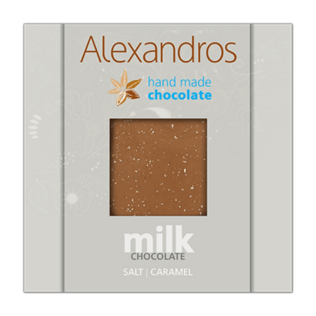 Alexandros Χειροποίητη Σοκολάτα Γάλακτος Με Καραμέλα Και Αλάτι 90g