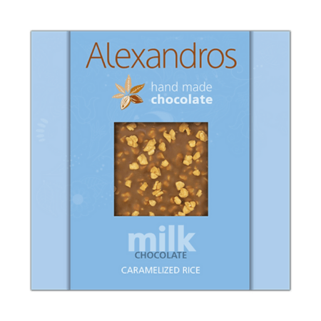 Alexandros Χειροποίητη Σοκολάτα Γάλακτος Με Καραμελωμένο Ρύζι 90g
