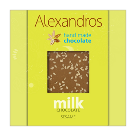 Alexandros Χειροποίητη Σοκολάτα Γάλακτος Με Σουσάμι 90g