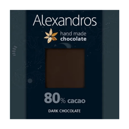 Alexandros Χειροποίητη Σοκολάτα Υγείας Με 80 Κακάο 90g