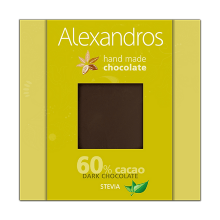 Alexandros Χειροποίητη Σοκολάτα Υγείας Με Στέβια 90g