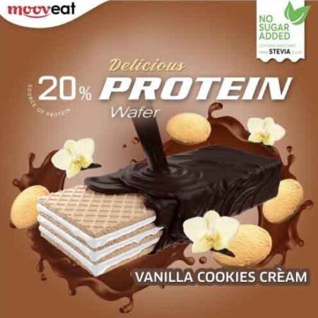 Mooveat Protein Wafer Μπάρα με 20 Πρωτεΐνη και Γεύση Vanilla Cookies Cream 46gr 1