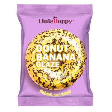 Τhe Little Happy Donut Banana Glaze Ατομικό Γλυκό Σνακ 50gr