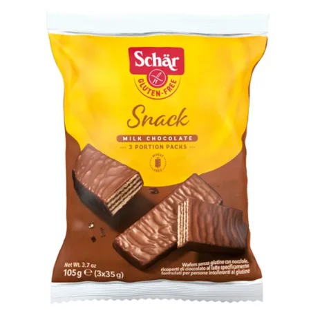 Schar Snack Milk Chocolate Γκοφρέτα Με Επικάλυψη Σοκολάτας Γάλακτος 105gr