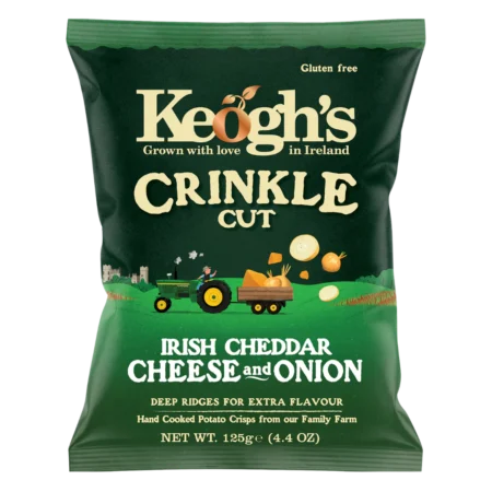 Keoghs Crinkle Cut Cheddar Cheese Onion 125gr