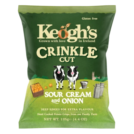 Keoghs Crinkle Cut Sour Cream Onion 125gr
