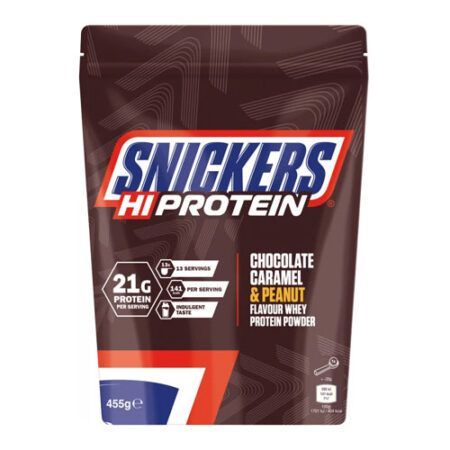 Snickers Hi Protein Chocolate Caramel Peanut Whey Protein Powder 455gr