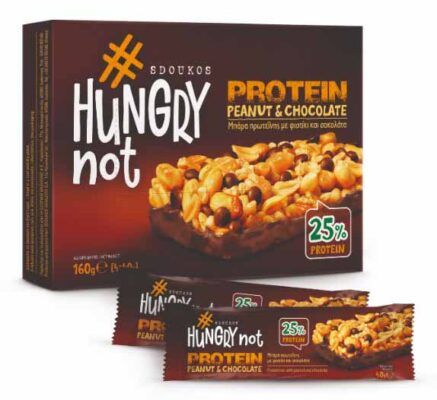 Sdoukos Hungry Not Protein Bar Peanut Chocolate 25 Protein 4x40gr 1