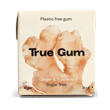 True Gum Τσίχλες Με Γεύση Ginger Turmeric Χωρίς Ζάχαρη 21gr