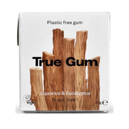True Gum Τσίχλες Με Γεύση Liquorice Eucalyptus Χωρίς Ζάχαρη 21gr