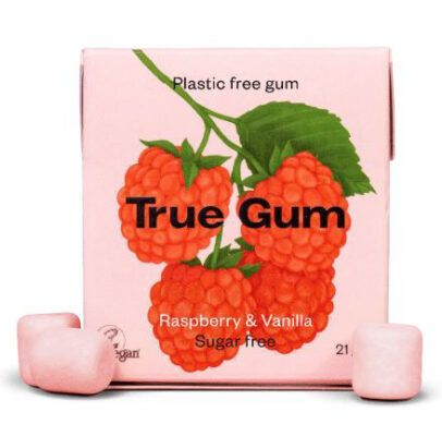 True Gum Τσίχλες Με Γεύση Raspberry Vanilla Χωρίς Ζάχαρη 21gr 1