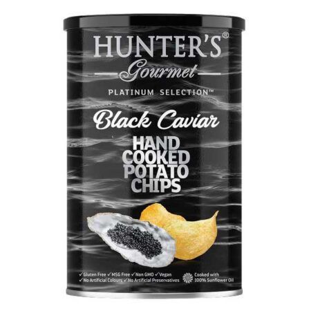 Hunters Gourmet Potato Chips Black Caviar ΧΓ 150gr
